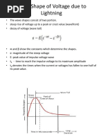 Wave Shape of Voltage Due To Lightning