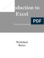 Introduction To Excel: Yitzchak Rosenthal