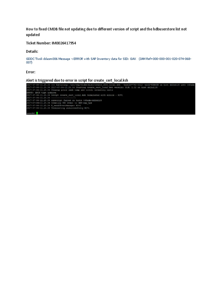 Fixing CMDB File Update Issues | PDF