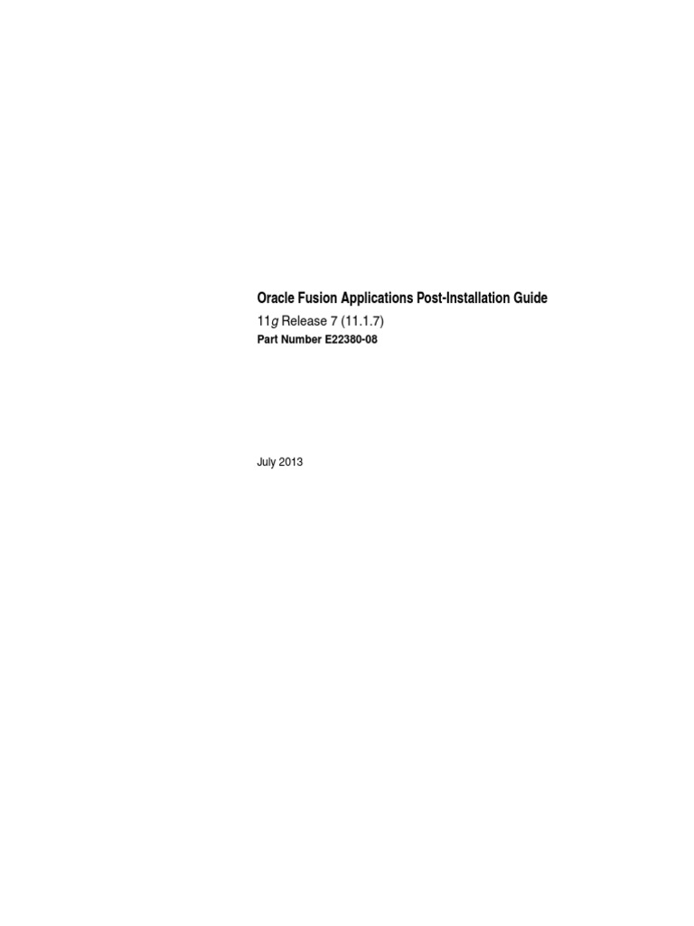 Oracle Fusion Applications Post-Installation Guide | PDF | Oracle ...