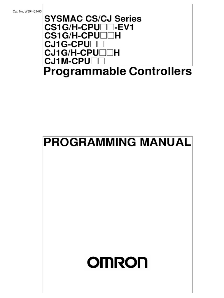 Cj1m Programming Manual | PDF | Programmable Logic Controller | Input ...