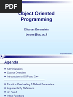 Object Oriented Programming: Elhanan Borenstein Borens@tau - Ac.il