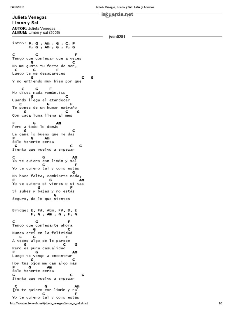 Julieta Venegas, Limon y Sal_ Letra y Acordes | Ocio | Entretenimiento