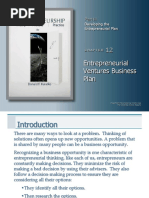 Entrepreneurial Ventures Business Plan