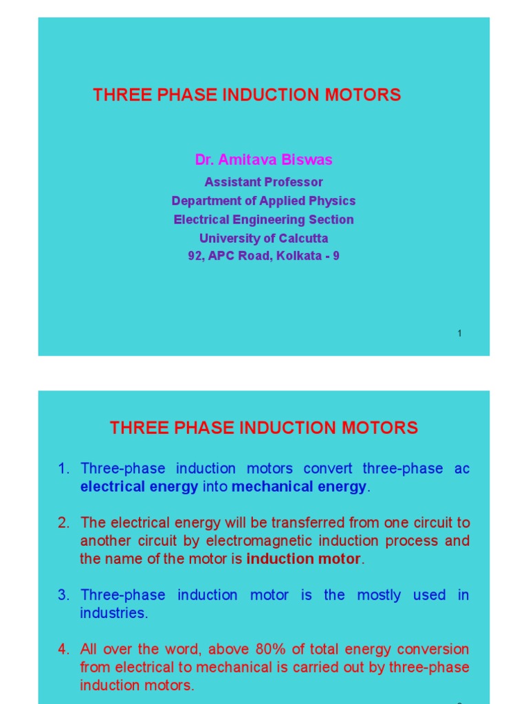 Three Phase Induction Motor PDF Induction