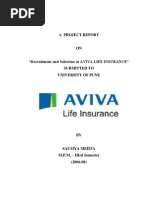 Download Study of Recruitment  Selection Process in Aviva Life Insurance By Saumya Mehta by Amogh Desai SN35339452 doc pdf