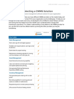 Checklist For Selecting A CMMS Solution PDF