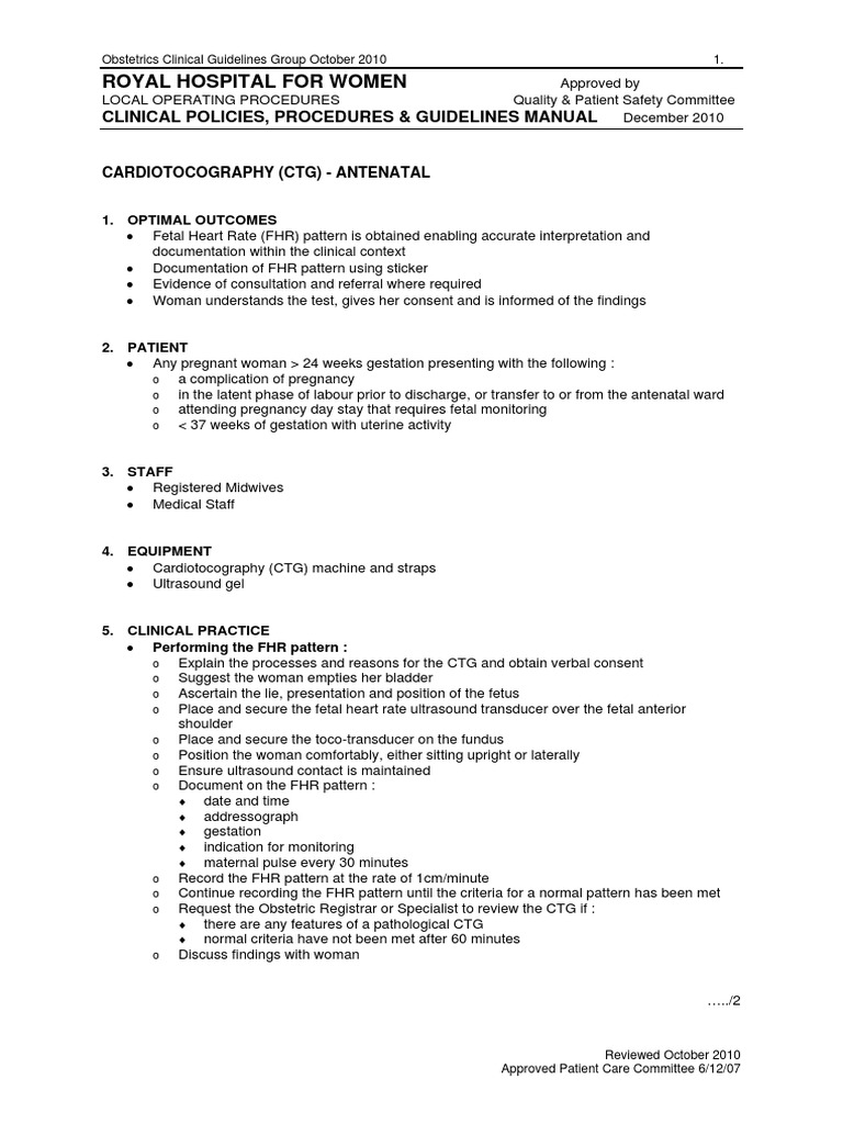 Cardiotocography (CTG) - Antenatal | Obstetrics | Mammalian Pregnancy
