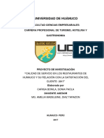 "Calidad de Servicio en Los Restaurantes de Huànuco y Su Relación Con La Satisfacción Del Cliente" 2017"