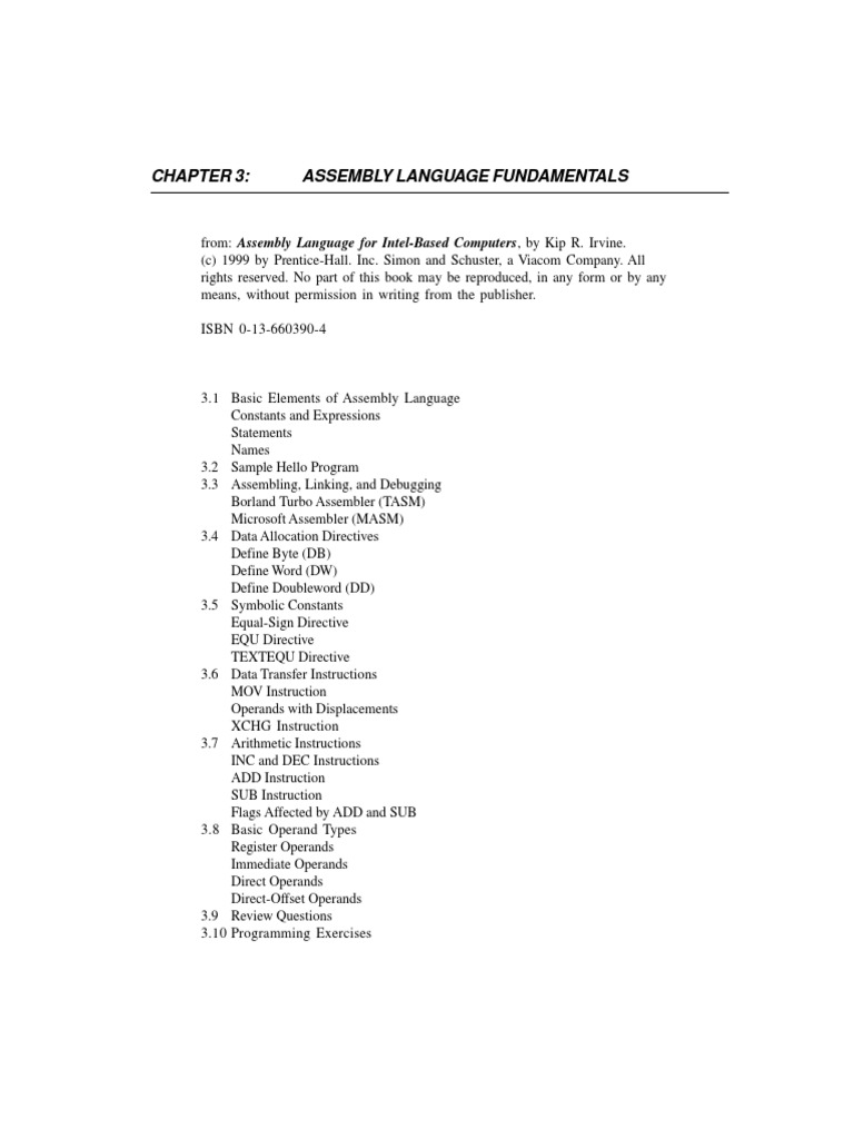 Assambly ch03 | Download Free PDF | Assembly Language | String ...
