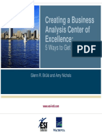 Creating A Business Analysis Center of Excellence:: 5 Ways To Get There