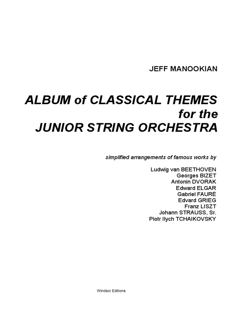 ALBUM of CLASSICAL THEMES For The Junior String Orchestra PDF PDF Entertainment (General)