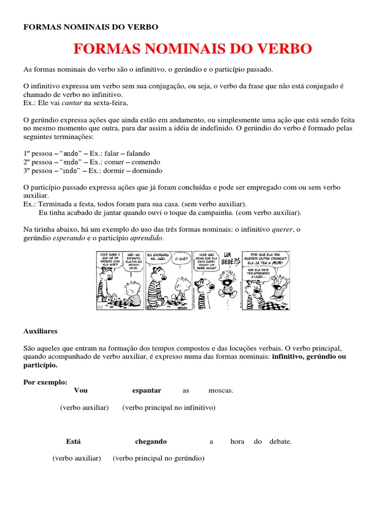 Formas Nominais Do Verbo