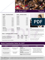 Music Examinations Fees Sheet 2017 Thailand: Music - Written Exams Music - Practical Exams
