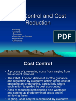 Cost Control and Cost Reduction