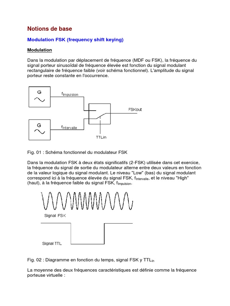 Introduction à la modulation FSK 2-FSK | PDF | Modulation | Modulation ...