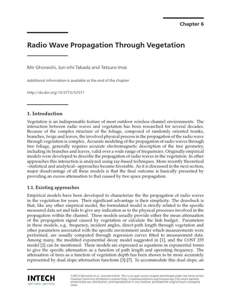 Radio Wave Propagation Through Vegetation | PDF | Scattering | Antenna ...