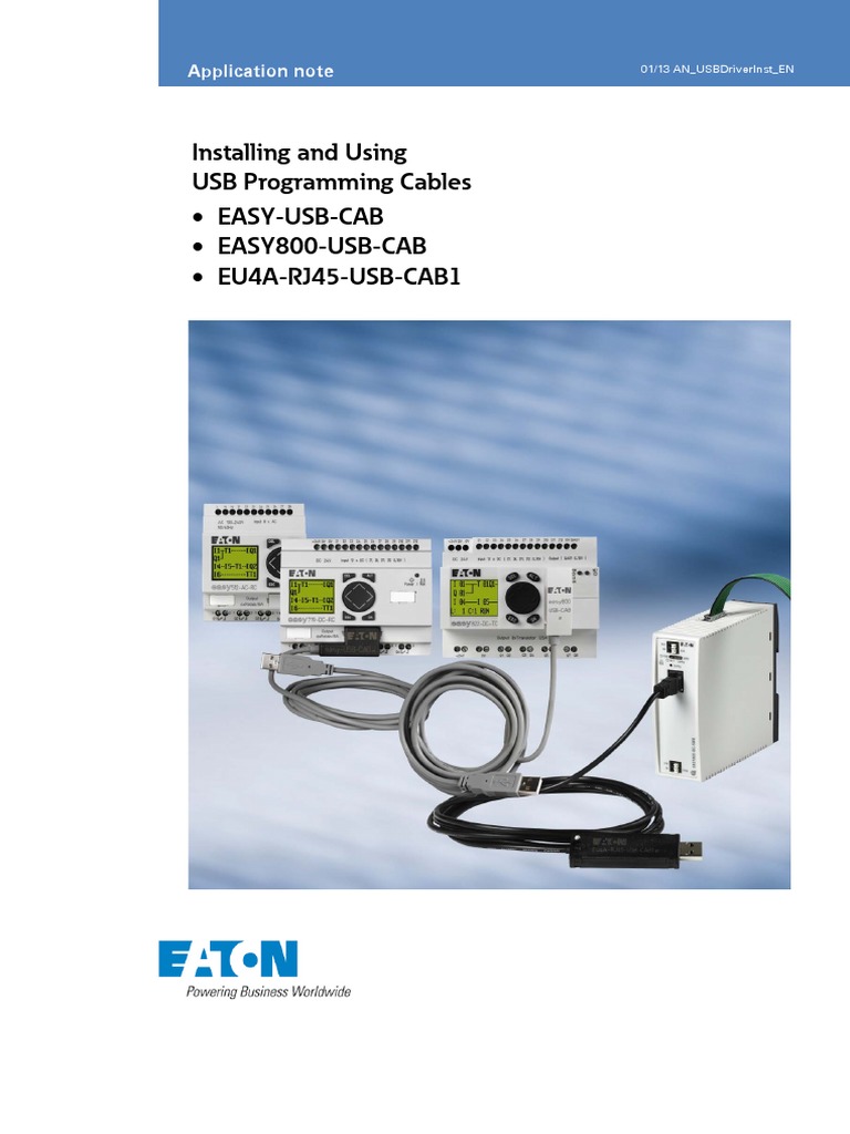 Installing and Using USB Programming Cables: - Easy-Usb-Cab - EASY800 ...