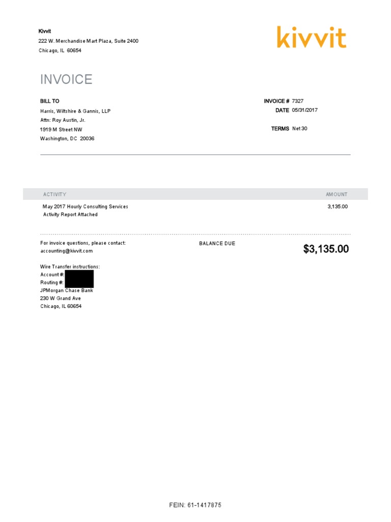 Kivvit May 2017 Invoice | PDF
