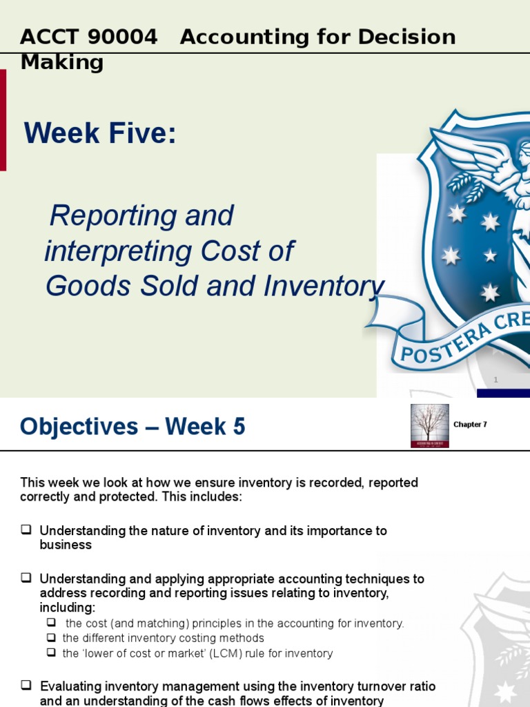 Week Five:: Reporting and | PDF | Inventory | Cost Of Goods Sold