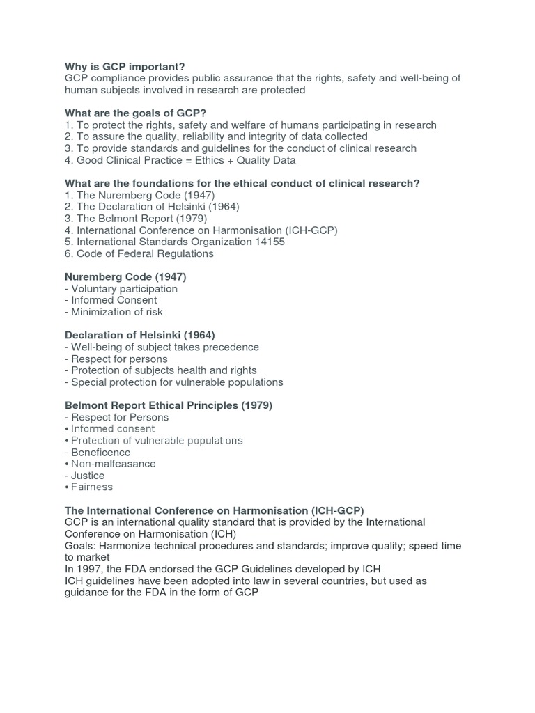 GCP Flash Card | PDF | Institutional Review Board | Clinical Trial