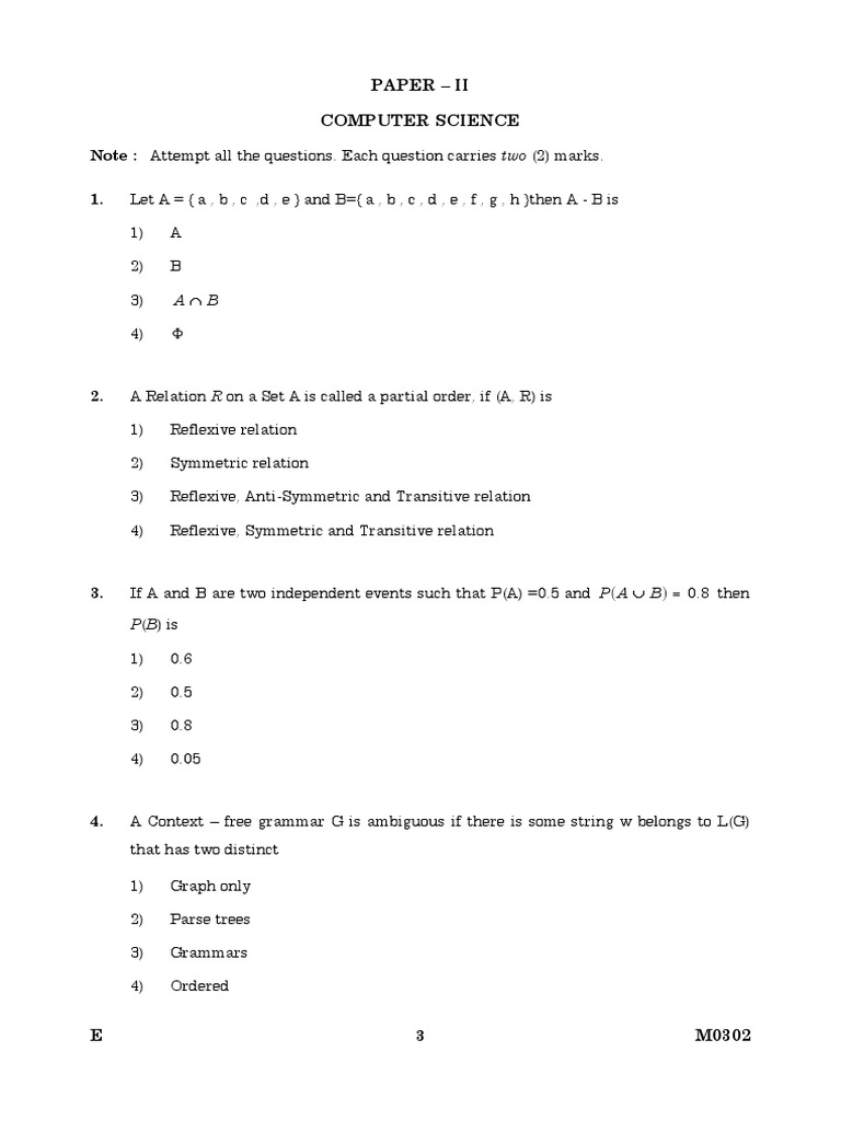 Computer Science Exam Questions | PDF | Scheduling (Computing ...