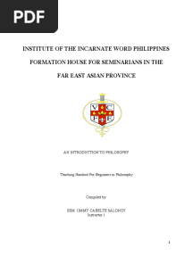 Introduction To Philosophy PDF