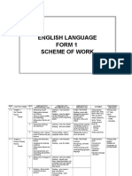 Form 1 English Language Scheme of Work
