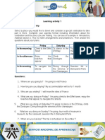 Learning Activity 1 Evidence: My Holiday Trip