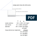 Análisis de Carga para Losa de Entre Piso