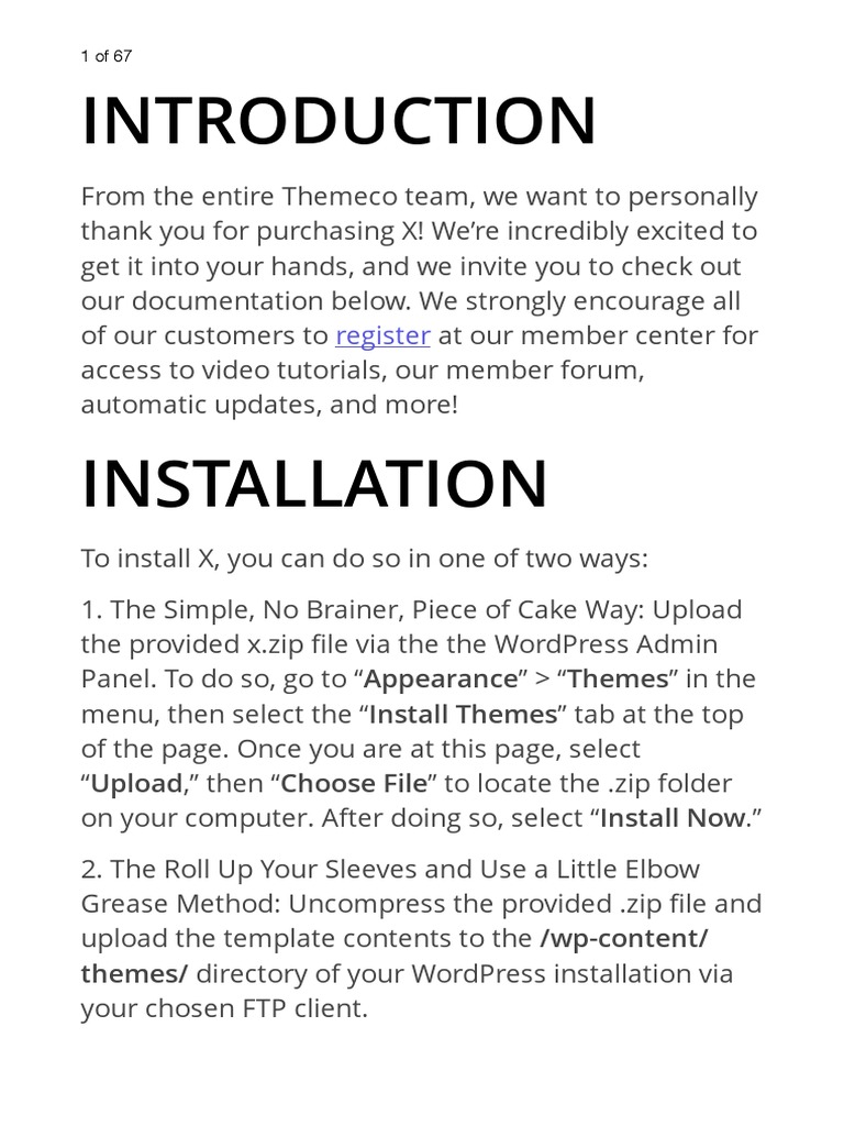 X Theme Installation and Customization Guide | PDF | Page Layout | Word ...