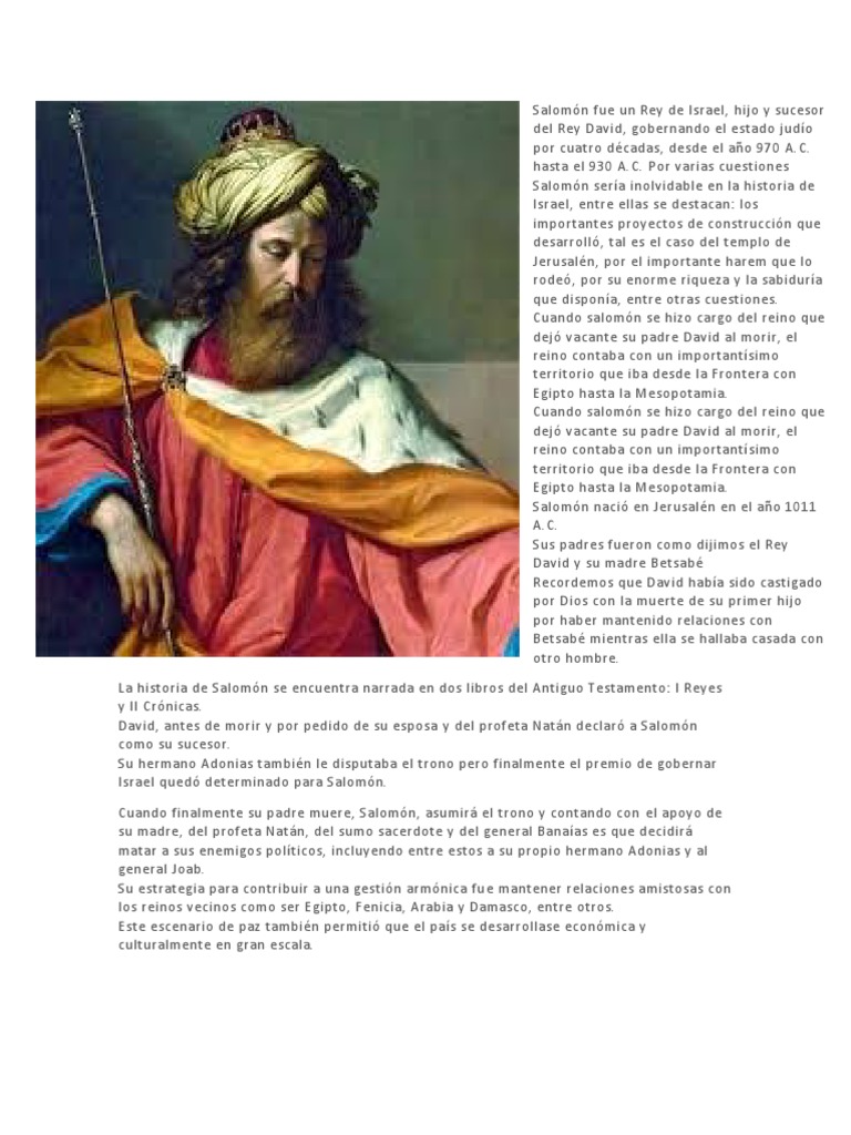Biografia Del Rey Salomón | PDF | Solomons | David