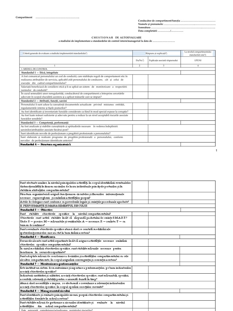 Chestionar de Autoevaluare SCIM | PDF