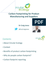 Carbon Footprinting For Product Manufacturing and Suppliers: DR Craig Jones