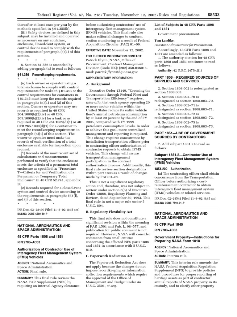 Federal Register0228084 United States Code Code Of Federal