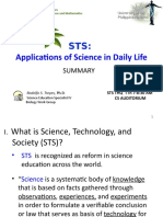 UP NISMED STS Applications of Science in Daily Life