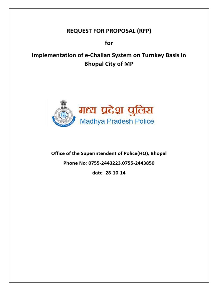 Request For Proposal (RFP) For Implementation of E-Challan System On ...