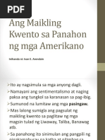 Ang Maikling Kwento Sa Panahon NG Mga Amerikano