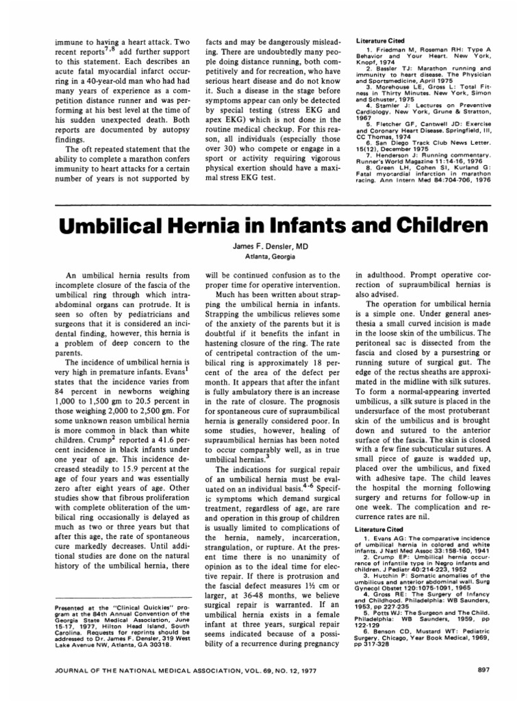 Umbilical Hernia Infants and Children: Reports7,8 | PDF | Coronary ...