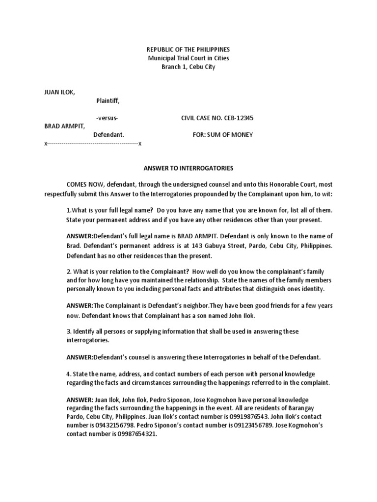 answer-to-interrogatories-case-3-interrogatories-settlement