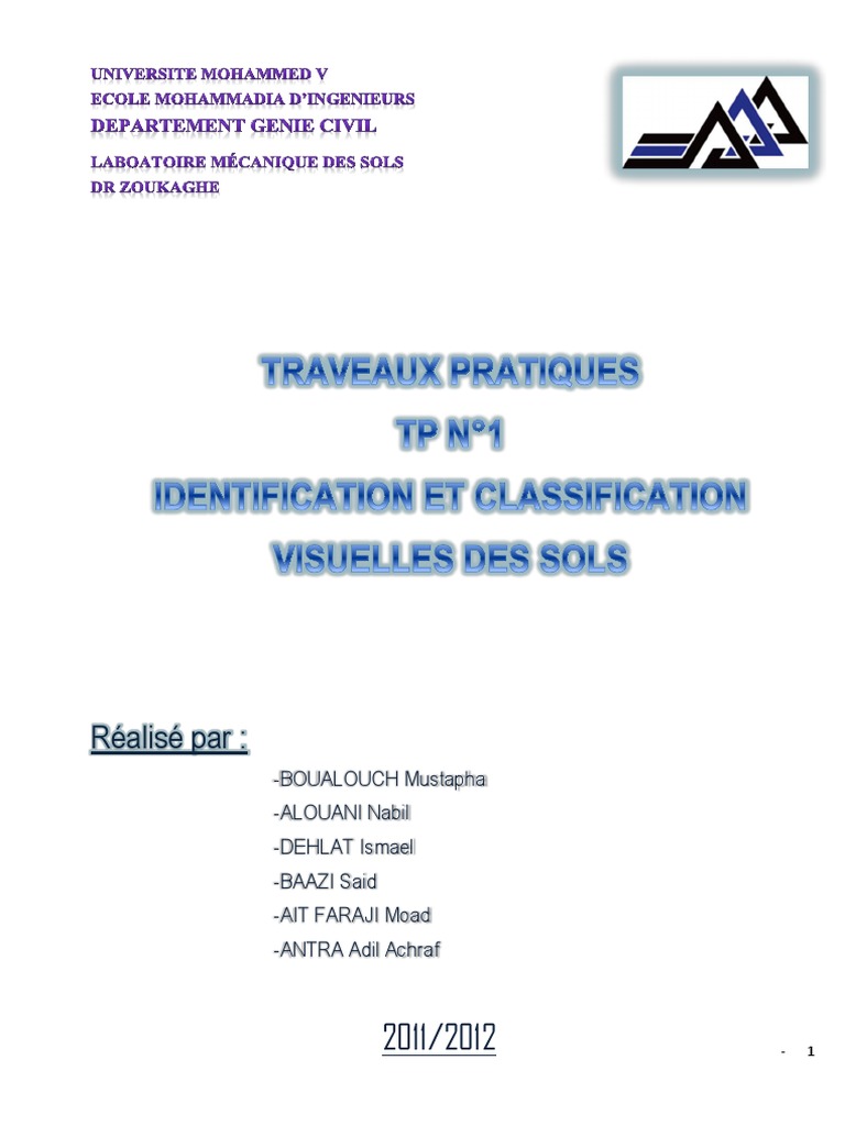 Identification et classification des sols | PDF | Argile | Sable