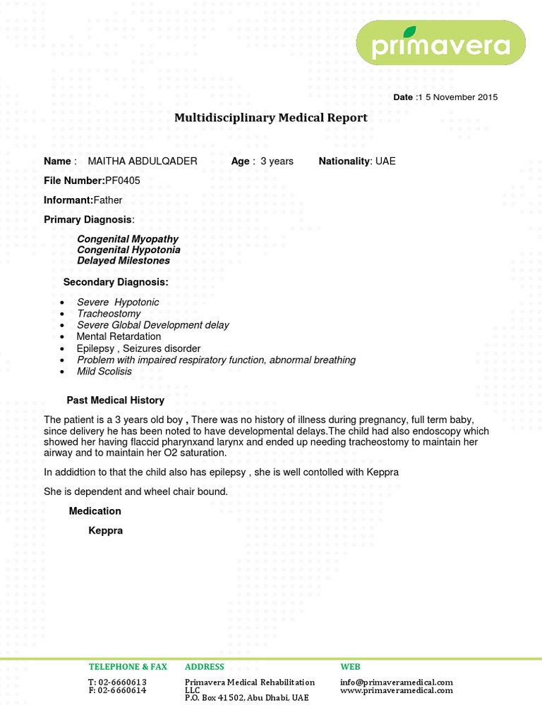 DR Raoof Medical Report PDF Physical Therapy Clinical Medicine