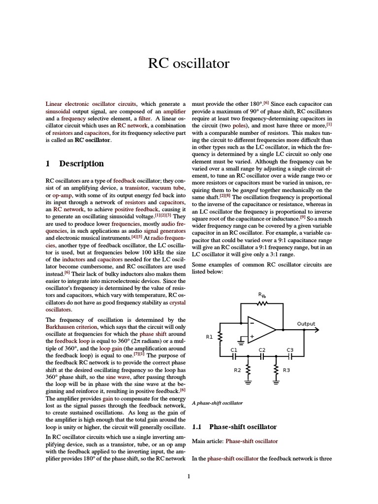 RC Oscillator Electronic Oscillator Oscillation