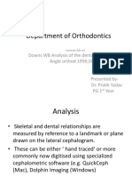 Department of Orthodontics: Downs WB Analysis of The Dento-Facial Profile - Angle Orthod 1956 26:191