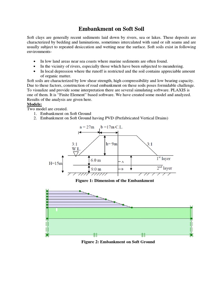 Embankment Analysis on Soft Soil | PDF | Levee | Sediment