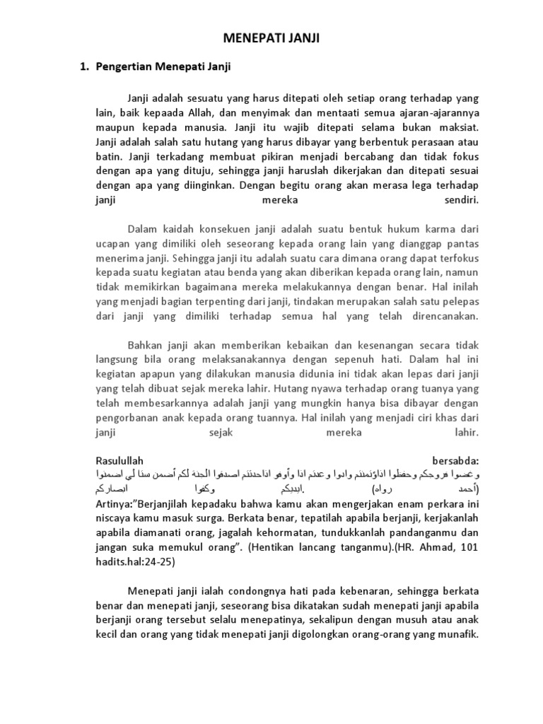 Menepati Janji