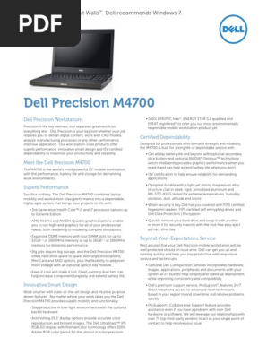 Dell Precision M4700 Spec Sheet Computer Data Storage Wi Fi