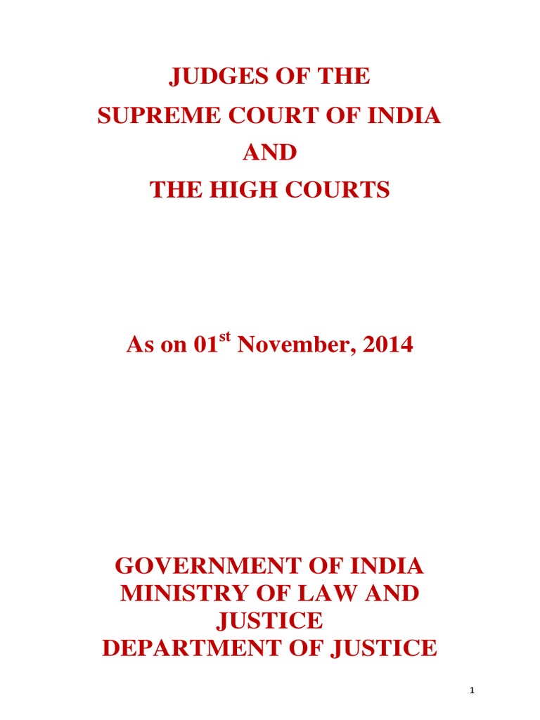 Judges of India's Supreme Court & High Courts | PDF | Advocate ...