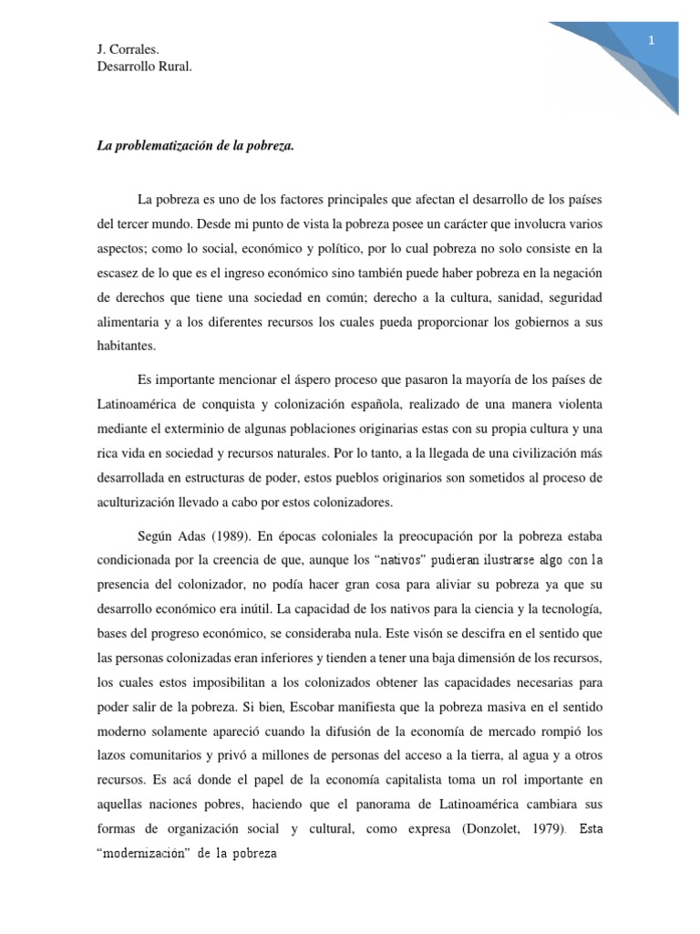 La Problematización de La Pobreza. | PDF | Pobreza | Pobreza e indigencia