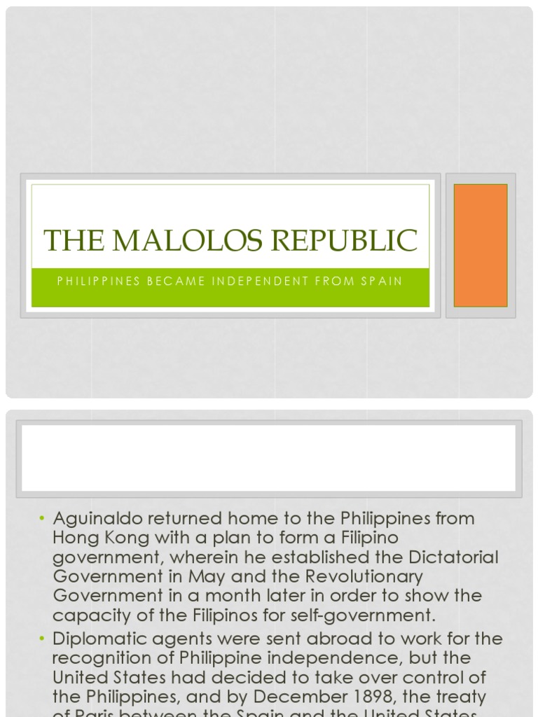The Malolos Republic Legislature Philippines